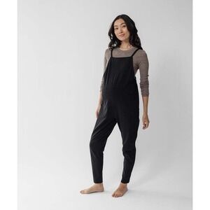 Storq Anytime Overalls Women Small Black Knit Comfy Maternity Travel Loungewear